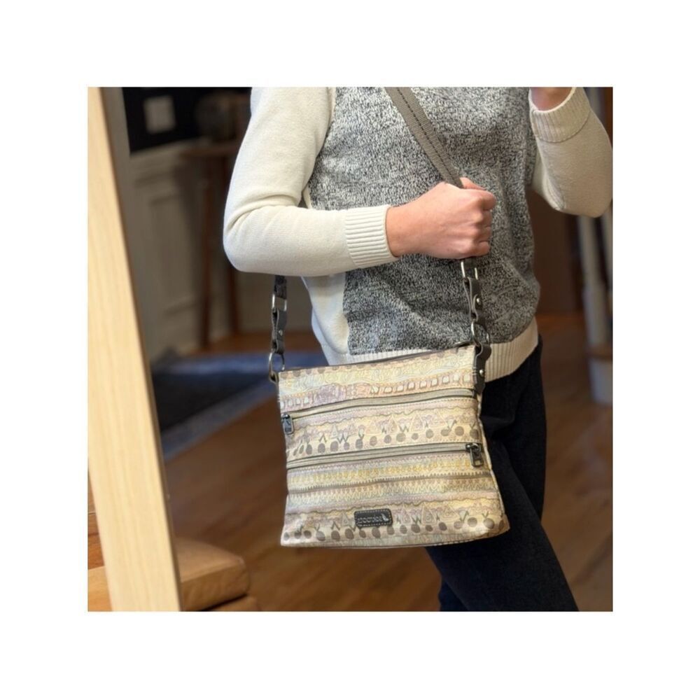 Sakroots Artist Circle Boho Chic Crossbody in “Pastel One World” Pattern